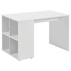 FMD Bureau avec étagères latérales 117 x 72,9 x 73,5 cm Blanc