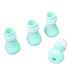 4x Silicone Bathing Anti-Scratch Toilettage Pet Cat Paw Protector Vert