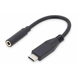 Câble adaptateur Digitus AK-300321-002-S AK-300321-002-S audio [1x USB-C™ mâle - 1x Jack femelle 3.5 mm] 0.2 m noir 1 pc(s)