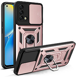 Coque en TPU anti-chocs avec béquille, or rose pour votre Oppo A74 4G