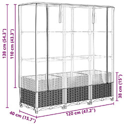 vidaXL Jardinière surélevée avec housse aspect rotin 120x40x138 cm pas cher