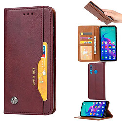 Wewoo Housse Coque Étui en cuir flip horizontal de texture de peau de pétrissage pour Huawei P Smart Z / Y9 Preim 2019 / Nova5iavec cadre photo et support et fentes cartes et portefeuille rouge vin