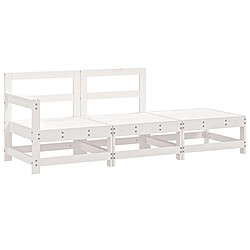 Maison Chic Salon de jardin 3 pcs - Table et chaises d'extérieur - Mobilier/Meubles de jardin Moderne blanc bois massif de pin -MN40693