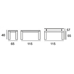 Avis Inside 75 Table basse relevable 115 x 65 cm ARMONIA pieds noyer plateau verre blanc