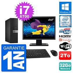 PC Dell 5040 SFF Ecran 22" Core i7-6700 RAM 32Go Disque 2To HDMI Windows 10 Wifi - Occasion