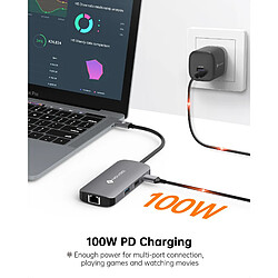 Avis NOVOO Hub USB C Mulitport Adaptateur USB C vers USB x 4, 100W PD Port de Recharge, 4K HDMI, RJ45 Ethernet, 7 en 1 USB C Adaptateur Compatible avec MacBook Pro MacBook Air NVHUB1R7PDNS