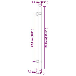 vidaXL Poignées d'armoire 5 pcs noir 224 mm acier inoxydable pas cher