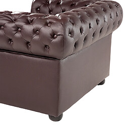 Beliani Fauteuil CHESTERFIELD Cuir Marron pas cher