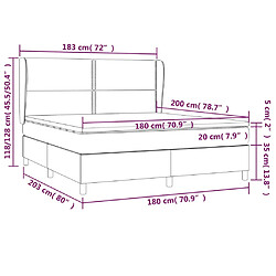 vidaXL Sommier à lattes de lit et matelas Vert foncé 180x200cm Velours pas cher