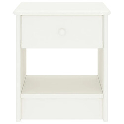 Maison Chic Table de chevet,Table de nuit,Table d'appoint pour salon Blanc 35x30x40 cm Bois de pin massif -MN16655