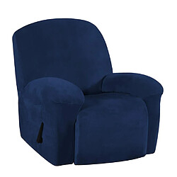 Housse De Canapé Inclinable En Velours élastique Housse De Fauteuil Antidérapante Bleu Foncé