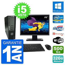 PC Dell T1700 SFF Ecran 19" Intel i5-4570 RAM 32Go Disque 500Go Windows 10 Wifi - Occasion