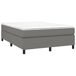 Avis Maison Chic Lit Adulte - Lit simple Lit à sommier tapissier avec matelas moelleux - Meuble de Chambre - Gris foncé 140x200cm Tissu -MN55663