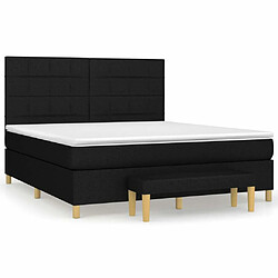 Maison Chic Lit Adulte - Lit simple Lit à sommier tapissier avec matelas moelleux - Meuble de Chambre - Noir 160x200 cm Tissu -MN64440