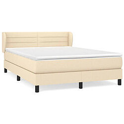 Maison Chic Lit Adulte - Lit simple Lit à sommier tapissier avec matelas moelleux - Meuble de Chambre - Crème 140x200 cm Tissu -MN28276