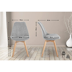 Decoshop26 Lot de 4 chaises de salle à manger style scandinave en velours côtelé gris clair CDS10393