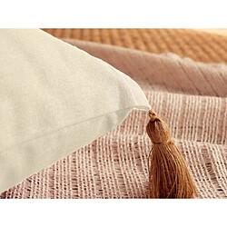 Avis Coussin Panama avec pompons jute Ecru 50 x70 cm - Enjoy Home