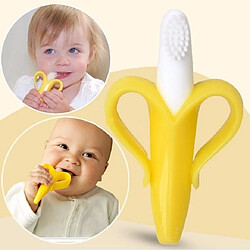 Wewoo 3PCS nouveau-né banane bébé morsure de dentition silicone bleu