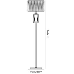 Avis Luminaire Center Lampadaire Florence Rectangle avec Abat jour crème 1 Ampoule laiton antique/cristal