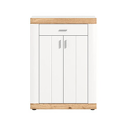 Bestmobilier Coventry - meuble à chaussures - blanc et bois - 73x104 cm