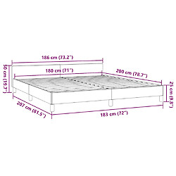 vidaXL Cadre de lit sans matelas crème 180x200 cm tissu pas cher