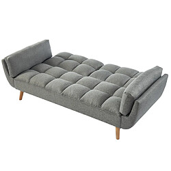 Acheter Vente-Unique Canapé 3 places convertible clic-clac en tissu gris chiné LOELINE