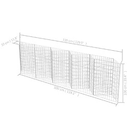 vidaXL Panier de gabion Acier galvanisé 300x30x100 cm pas cher