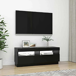 Maison Chic Meubles TV avec lumières LED - Banc TV pour salon noir 100x35x40 cm -MN66587 pas cher