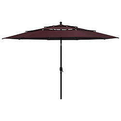 Maison Chic Parasol Jardin | Parasol à 3 niveaux avec mat en aluminium Bordeaux 3,5 m - GKD15004