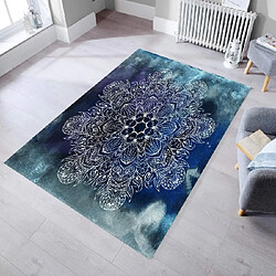 HOMEMANIA Tapis Imprimé Disappearance - Géométrique - Décoration de Maison, tapis d'entrée - Antidérapant - pour Couloir, Cuisine, Chambre, Salon - Multicolore en Polyester, Coton, 80 x 200 cm