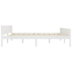 Avis Maison Chic Lit adulte - Lit simple Cadre de lit,Structure du lit Contemporain Bois de pin massif Blanc 200x200 cm -MN86988