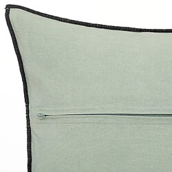 Avis Pegane Lot de 2 coussin décoratif déhoussable en lin et coton coloris vert céladon - Longueur 45 x Profondeur 12 x Hauteur 45 cm