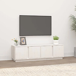 vidaXL Meuble TV Blanc 140x40x40 cm Bois de pin massif