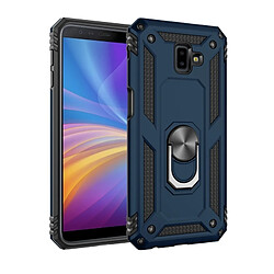 Wewoo Coque Étui de protection en TPU + antichoc Sergeant Armour pour Galaxy J6 Plus, avec support rotation 360 degrés (Bleu)