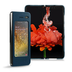 Coque cuir Samsung Galaxy Fold - Seconde peau - Blu mediterran ( Pantone #0E3043 ) - NOREVE