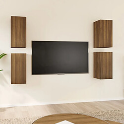 Maison Chic Meubles TV 4 pcs | Banc TV Moderne pour salon | Meuble de Rangement Chêne marron 30,5x30x60 cm Bois d'ingénierie -MN24674