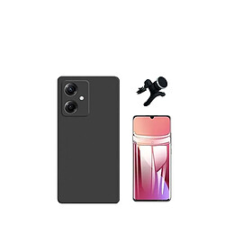 Kit de film en verre trempé de la couverture en 5D + boîtier en silicone liquide + porte-voiture renforcé Phonecare pour Xiaomi Redmi 13C 5G - le noir