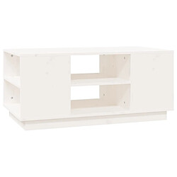 Maison Chic Table basse,Table Console Table d'appoint, Table pour salon Blanc 90x49x40,5 cm Bois massif de pin -MN23142