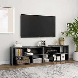 vidaXL Meuble TV Gris brillant 149x30x52 cm Bois d'ingénierie