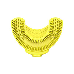 Universal Brosse à dents électrique pour enfants, minuterie intelligente, tête de brosse à ultrasons 2 en 1U et brosse à langue (jaune)