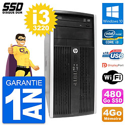 PC Tour HP Compaq Pro 6300 CMT Intel i3-3220 RAM 4Go SSD 480Go Windows 10 Wifi - Occasion