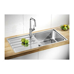 BLANCO Lemis XL 6S-IF - evier - Inox brosse - 1 grande cuve - egouttoir reversible - vidage auto - a encastrer a fleur de plan