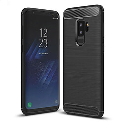 Wewoo Coque noir pour Samsung Galaxy S9 + Texture de fibre de carbone brossé Soft TPU Anti-skip Housse de protection arrière, petite quantité recommandée avant Galaxy S9 Plus de lancement