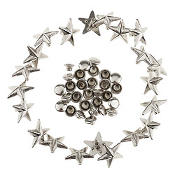 20 pièces star rivets studs pointes pour sac en cuir chaussures artisanat 13mm argent