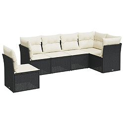 Maison Chic Salon de jardin 6 pcs avec coussins | Ensemble de Table et chaises | Mobilier d'Extérieur noir résine tressée -GKD31797