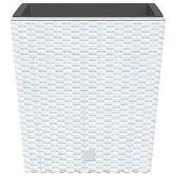 Avis vidaXL Jardinière et intérieur amovible blanc 21 /32 L rotin PP