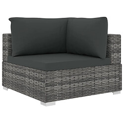 Acheter Maison Chic Salon de jardin 5 pcs + coussins - Mobilier/Meubles de jardin - Table et chaises d'extérieur Résine tressée Gris -MN75265