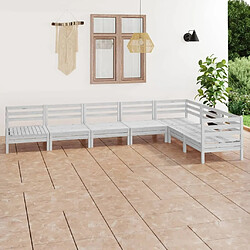 Maison Chic Salon de jardin 7 pcs - Table et chaises d'extérieur - Mobilier/Meubles de jardin Moderne Bois de pin massif Blanc -MN95565