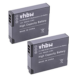 vhbw 2x Batterie remplacement pour Panasonic DMW-BCM13, DMW-BCM13E, DMW-BCM13PP pour appareil photo digital reflex APRN (900mAh, 3,6V, Li-ion)