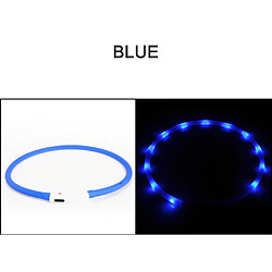 Acheter Collier De Chien LED Collier USB Rechargeable Anti-perte Colliers Laisse Bleu